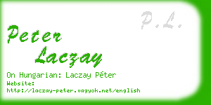 peter laczay business card